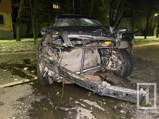 В Кривом Роге пьяный водитель разбил авто о деревья