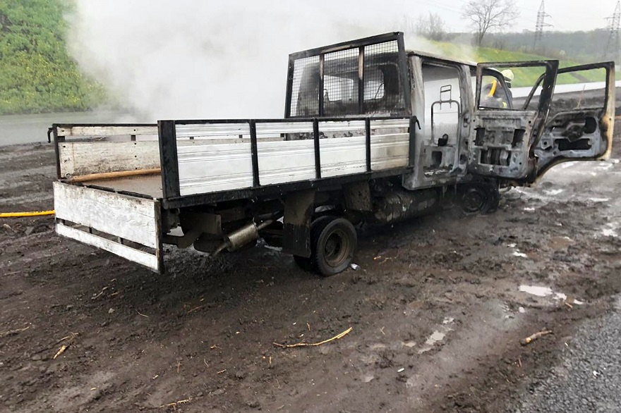 Пожар в грузовом автомобиле