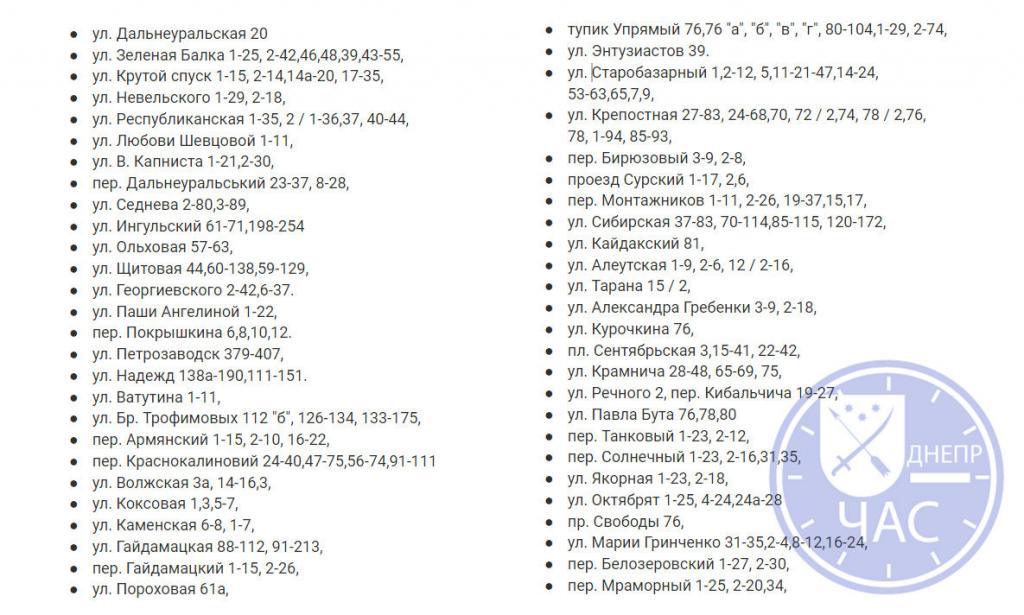 Отключение света