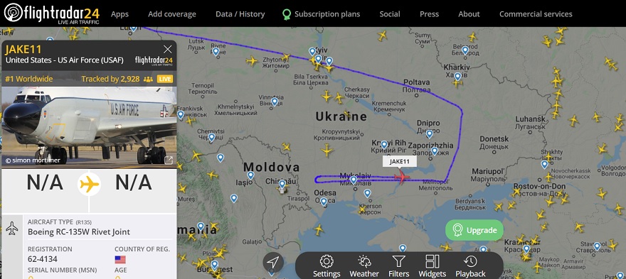 Над Днепропетровской областью снова пролетел самолет НАТО