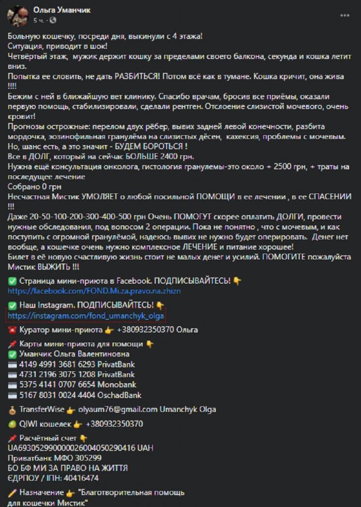 Пост в фейсбук