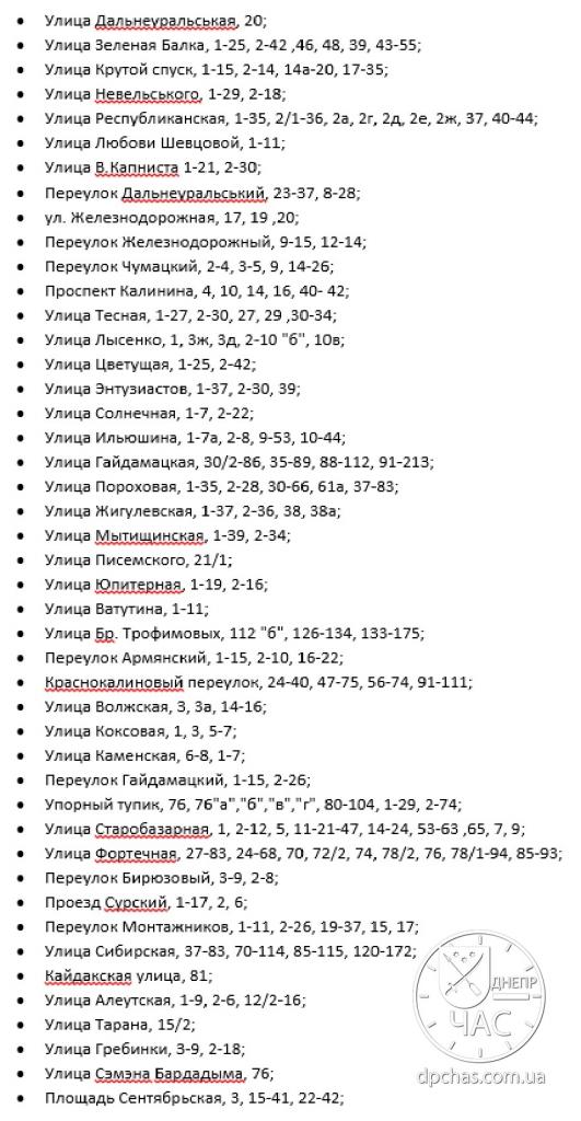 Отключение света