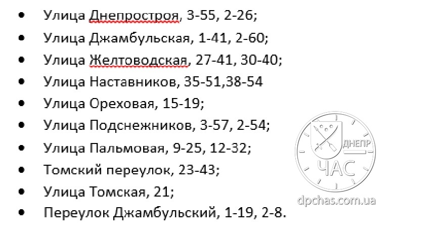 Отключение света