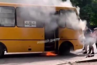 Пожар в маршрутке в Днепре