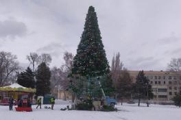 В Днепре начали убирать новогодние елки (Фото)